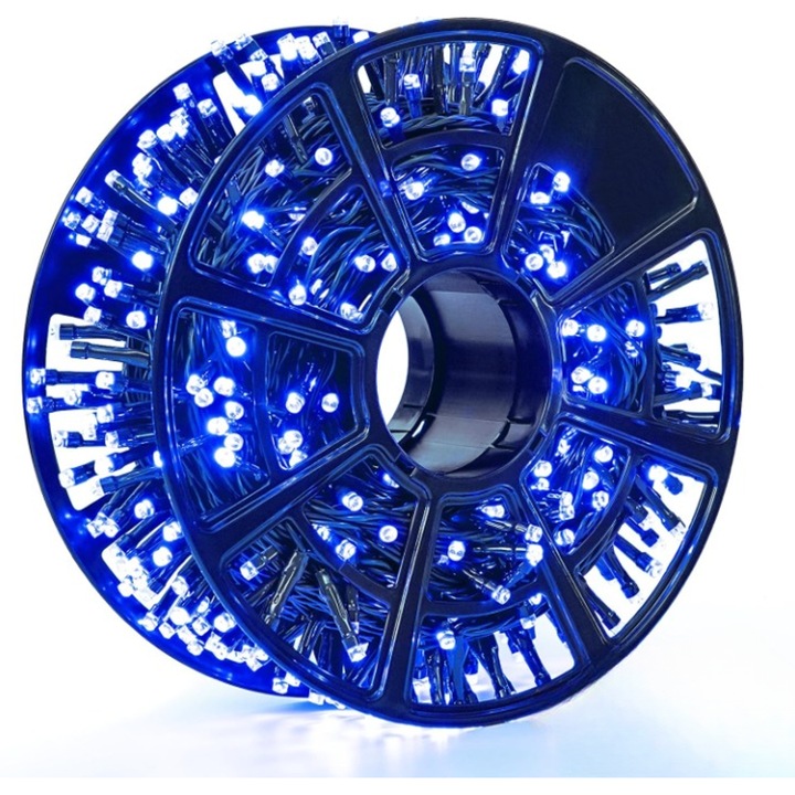 Instalatie De Craciun, Tip Rola, EMATTERIO®, Interior sau Exterior, Rezistenta, 50 m, Albastru