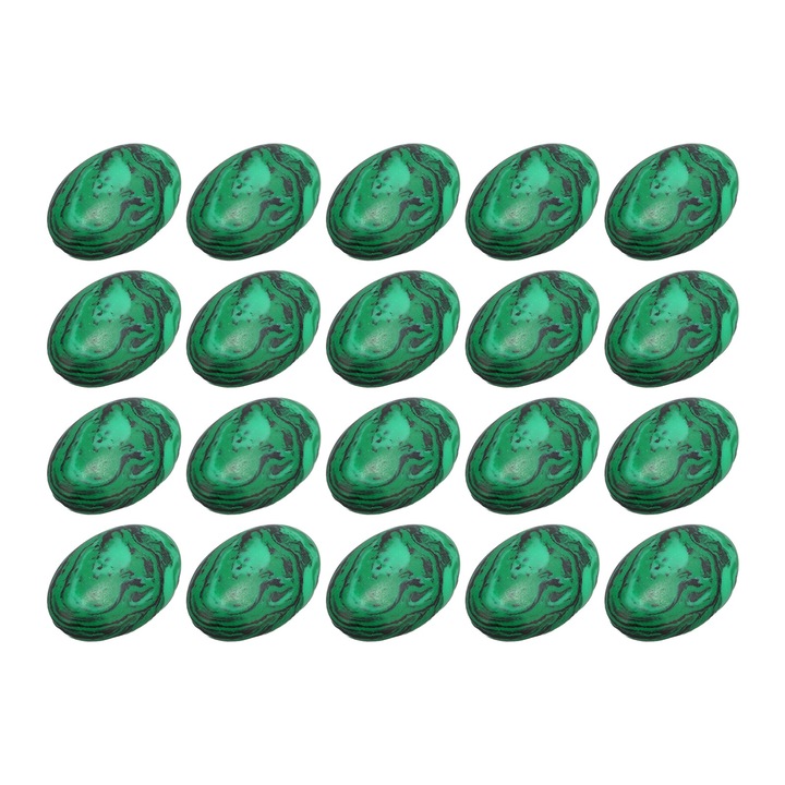 20 darab malachit drágakő tojás alakú 18x13mm, ajándék évfordulókra, karácsonyra, zöld
