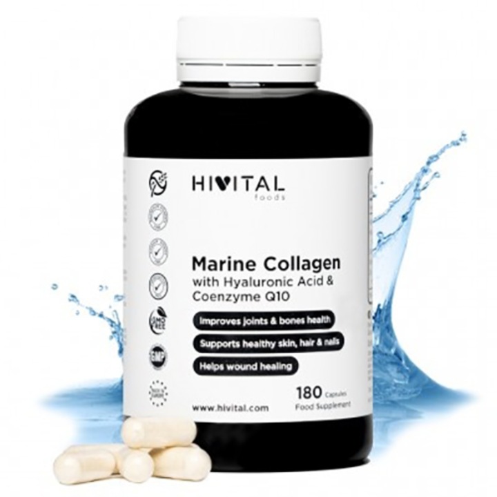 Hivital Colagen marin cu Acid hialuronic si Coenzima Q10 x 180 capsule