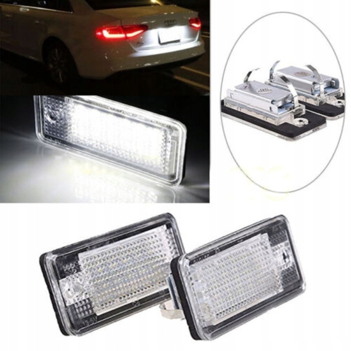 Lampi Led Numar dedicate Audi A3, A4 B6, B7, A6 C6, A5 Cabrio