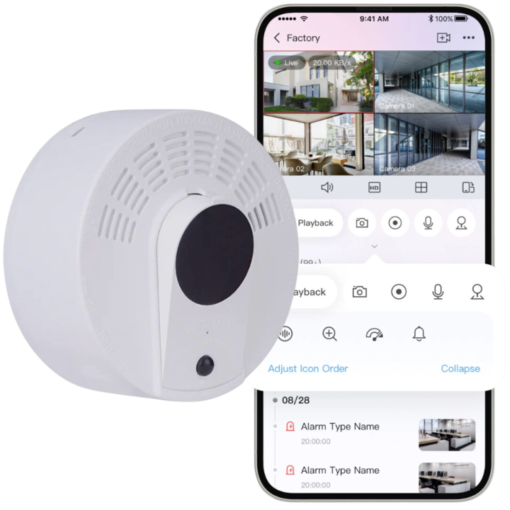 Камера за наблюдение Wi-Fi EL-TY017, 1080P, детекция на движение, дискретен дизайн, 116x116x52mm, пълен комплект