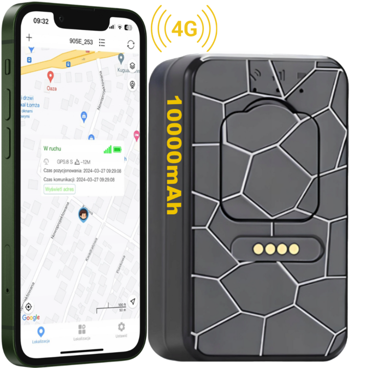 GPS тракер G50L, 10000 mAh, 4G, водоустойчив, размери 100x58x31.6mm, пълен комплект