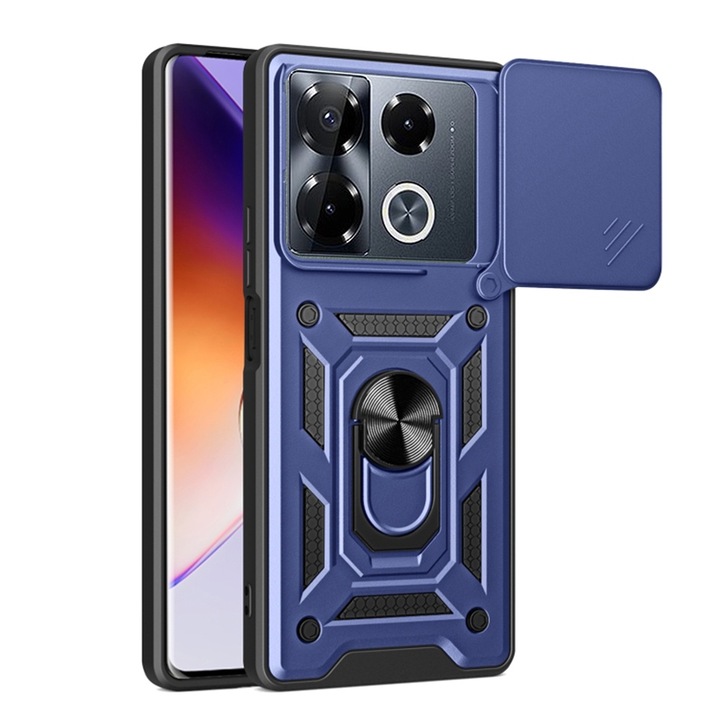 Кейс за Infinix Note 40 Pro+, B62, Полиуретан, Син