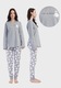 Pijamale de dama captusite, Vienetta, PD651, Gri