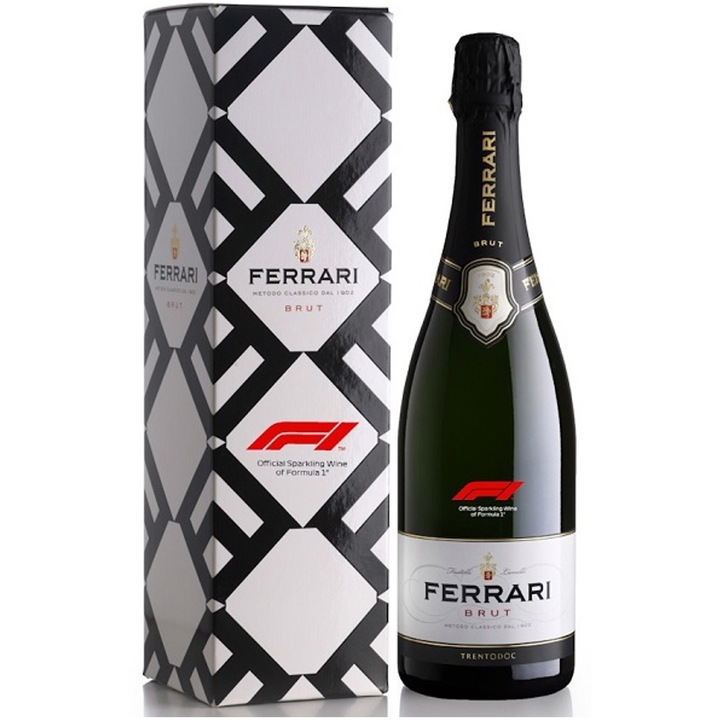 Vin Spumant Ferrari Formula 1, Brut, Cutie, 0.75l