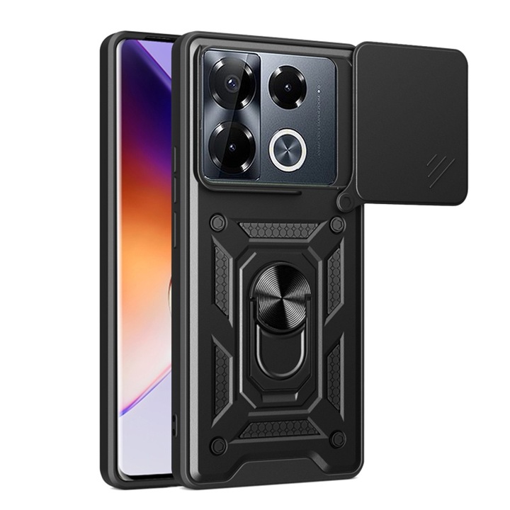 Кейс за Infinix Note 40 Pro+, B65, полиуретан, черен