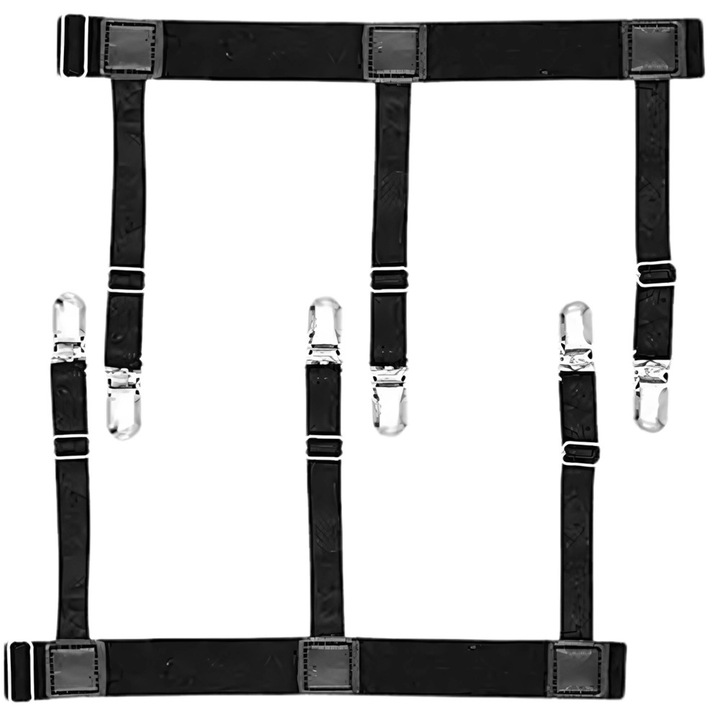 Комплект от 2 броя мъжки тиранти, Edibazzar, черни, регулируема дължина, 40x53см