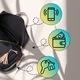 Rucsac de dama Edibazzar, sport urban, negru, 34x32x13cm, set multifunctional