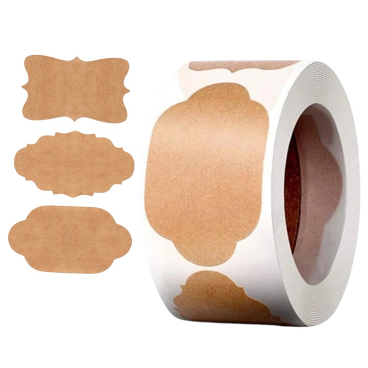 Edibazzar Set Etichete Premium din Hartie, 300 Bucati, 3 Modele, cu Snur 5m, pentru Cadouri, Handmade, Nunti, Botezuri, Aniversari, Ambalare Eleganta, Organizare, Decoratiuni Creative si Personalizare – Solutia Versatila pentru Orice