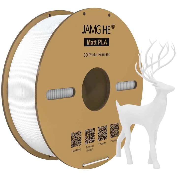 Filament Jamghe Matte PLA White alb 1kg