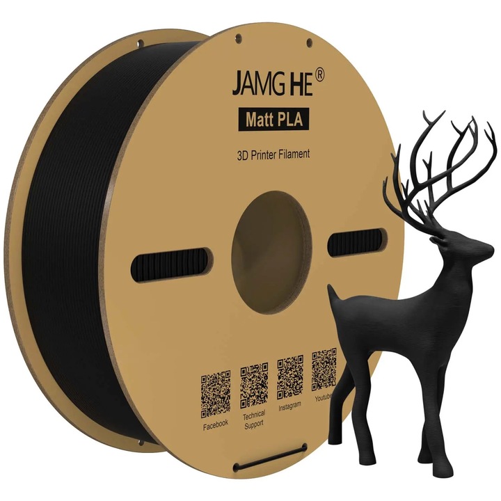Filament Jamghe Matte PLA Black negru 1kg