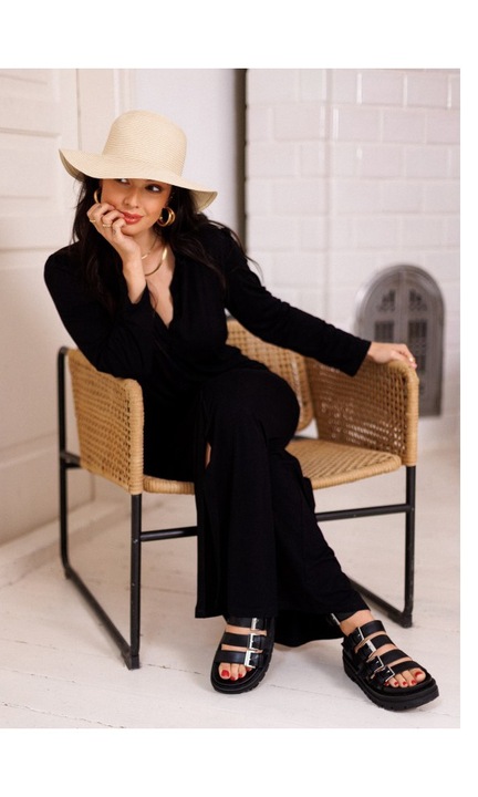 Rochie cu nasturi din viscoza - negru, Negru