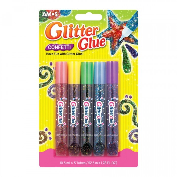 Lipici cu sclipici AMOS confetti 5/set