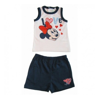 Set tricou si pantaloni scurti Minnie alb negru, Alb/Negru Set tricou si pantaloni scurti Minnie alb negru, Alb/Negru