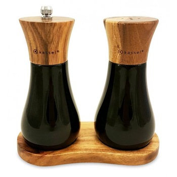 Set solnita si rasnita pentru sare si piper Kassel 93574, lemn de salcam, mecanism ceramica Set solnita si rasnita pentru sare si piper Kassel 93574, lemn de salcam, mecanism ceramica