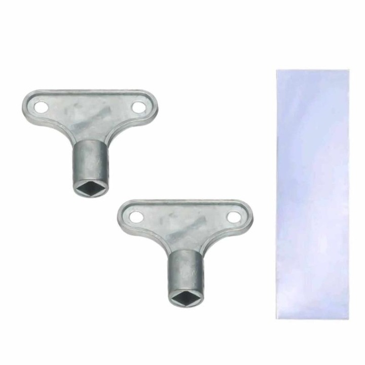 Set 2 chei din inox pentru aerisirea caloriferelor sau radiatoarelor si folie termica pentru telecomanda