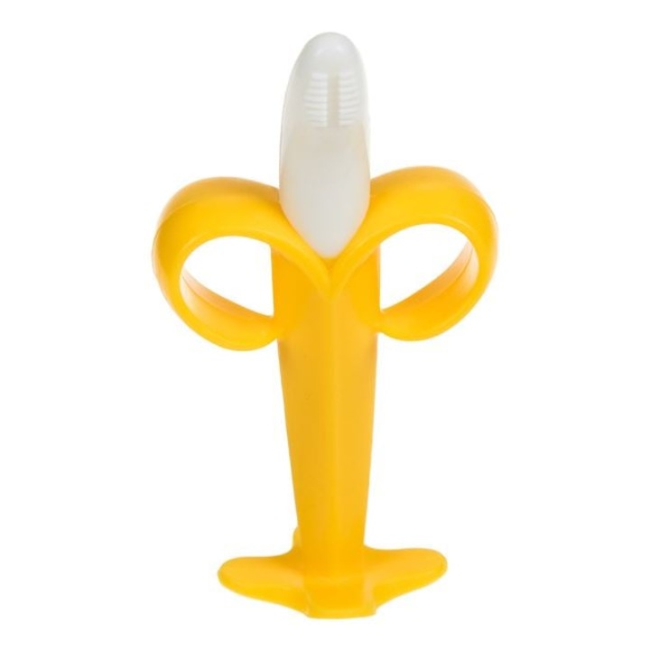 Играчка за никнене на зъбки за бебета, Baby Banana, болка във венците, без BPA, силикон, със стойка