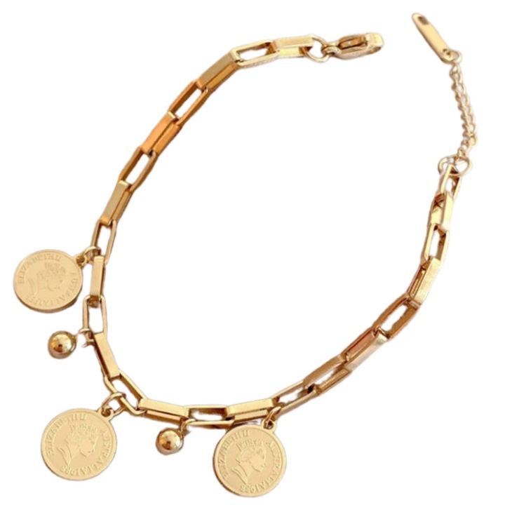 Bratara Eleganta Dama Otel Chirurgical Placat cu Aur 18K Antialergic Design Modern Lungime Ajustabila Accesorii Moda Cadou Perfect pentru Femei Colectie Bijuterii Otel Inoxidabil Rezistent la Coroziune