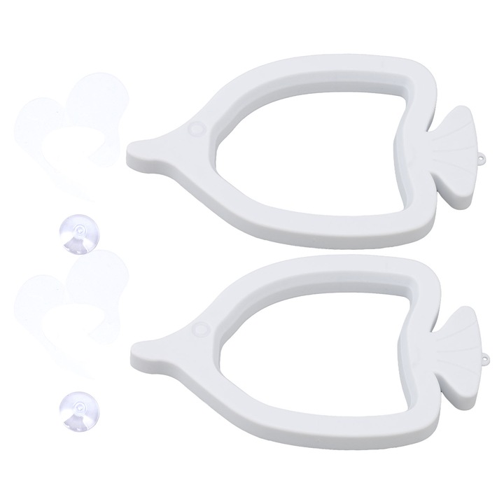 Хранилки за аквариум, Enforose, комплект 2 бр., PVC, бял, 12.5x8см