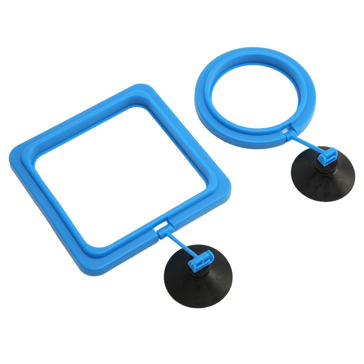 Хранилки за аквариум комплект 2 броя, Enforose, кръгла и квадратна форма, 5.5x8см, ABS материал