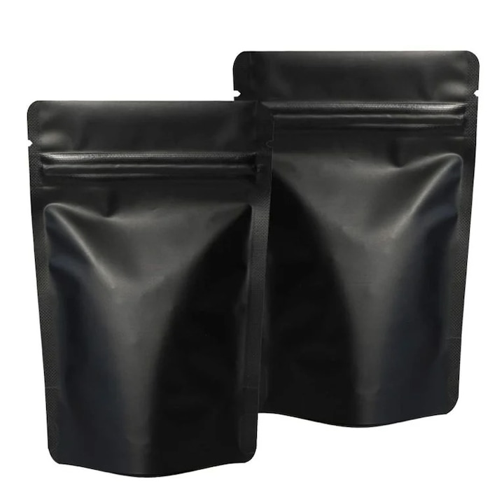 Set pungi ldpe+pet laminate negre zip lock, 100 buc dimensiune 135x220