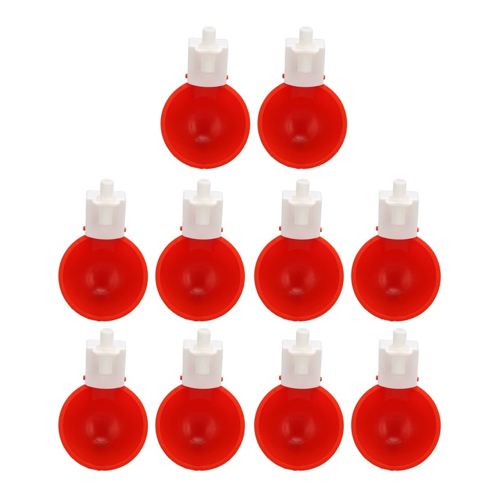 10 bucati de adapatori pentru pui mici, pentru adaparea pasarilor de curte, rosu, Enforose