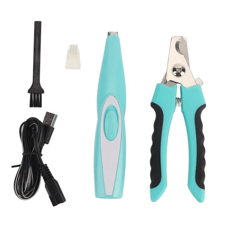 Комплект тример и ножица за домашни любимци, Enforose, Ергономичен, Многоцветен