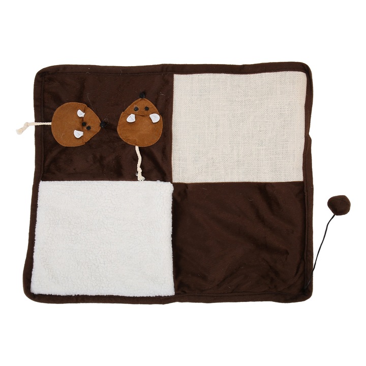 Covoras pentru zgariat, pentru pisici Amuzant, dragut, soareci, decorare, inel, hartie din sisal natural, lana de miel, cuadrat, bloc de zgarieturi pentru pisici