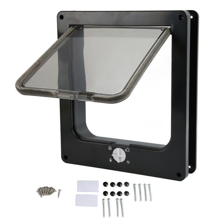 Вратичка за котки Enforose, безбариерна конструкция, ABS материал, самозатваряща се, за стандартни интериорни врати