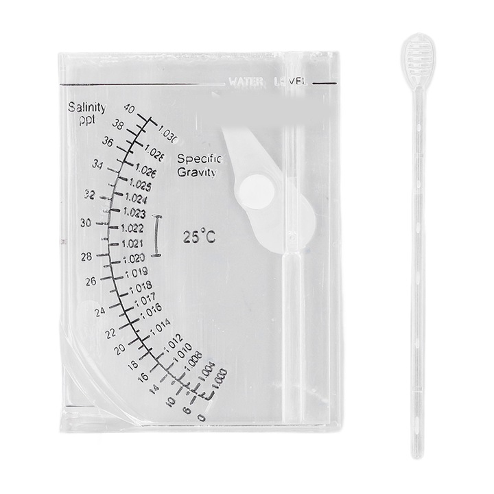 Tester de salinitate pentru acvariu Enforose, Hidrometru precis pentru acvariu pentru rezervorul de pesti Gravitatea specifica si salinitatea apei de mare