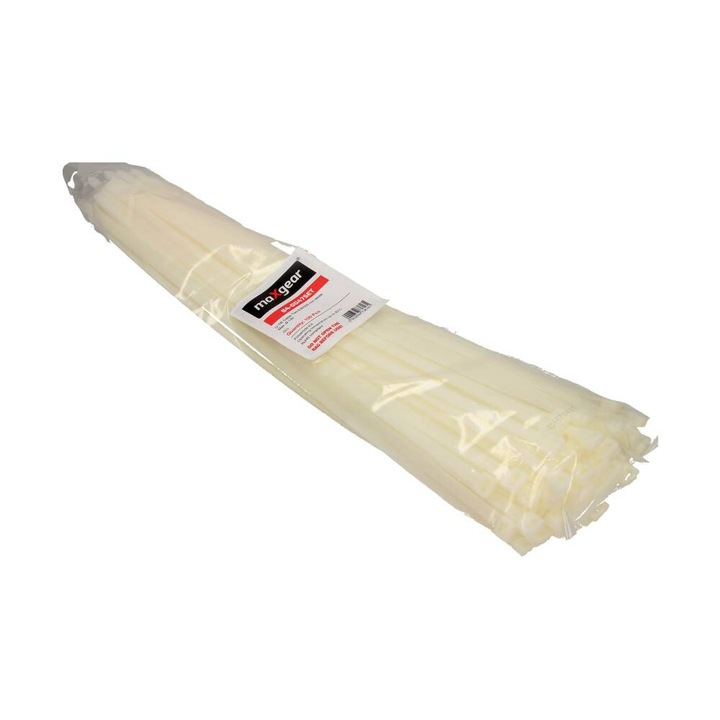 Colier prindere plastic 9x550mm, Maxgear, set 100 bucati, alb