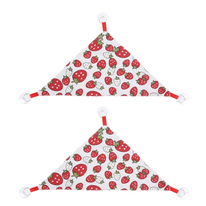 Set 2 hamace triunghiulare pentru reptile, Enforose, material textil, design cu ventuze, usor de curatat