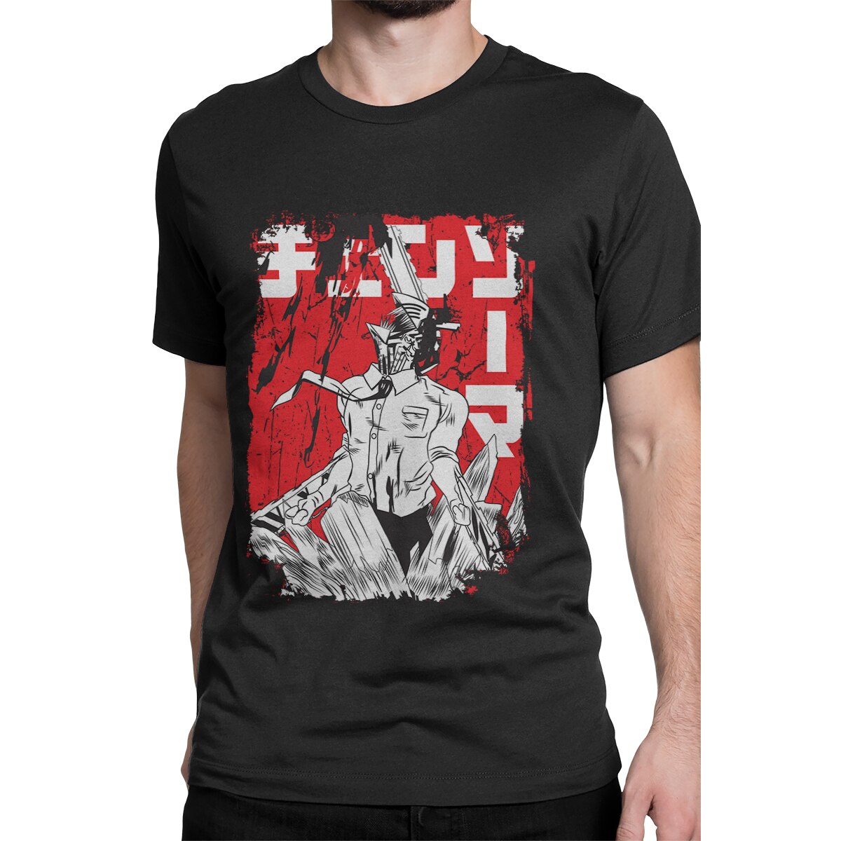 Tricou pentru barbati, Artcraft, Chainsaw Man 2, Negru, XXXL