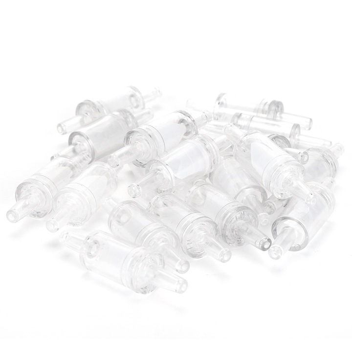 Set 20 supape de retentie unidirectionale albe, Enforose, plastic, pentru acvariu