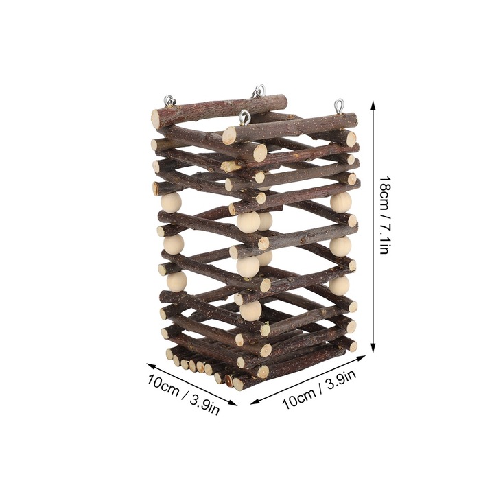 Дървена хранилка за трева, longziming, 18x10x10 см, за зайци, котки, морски свинчета