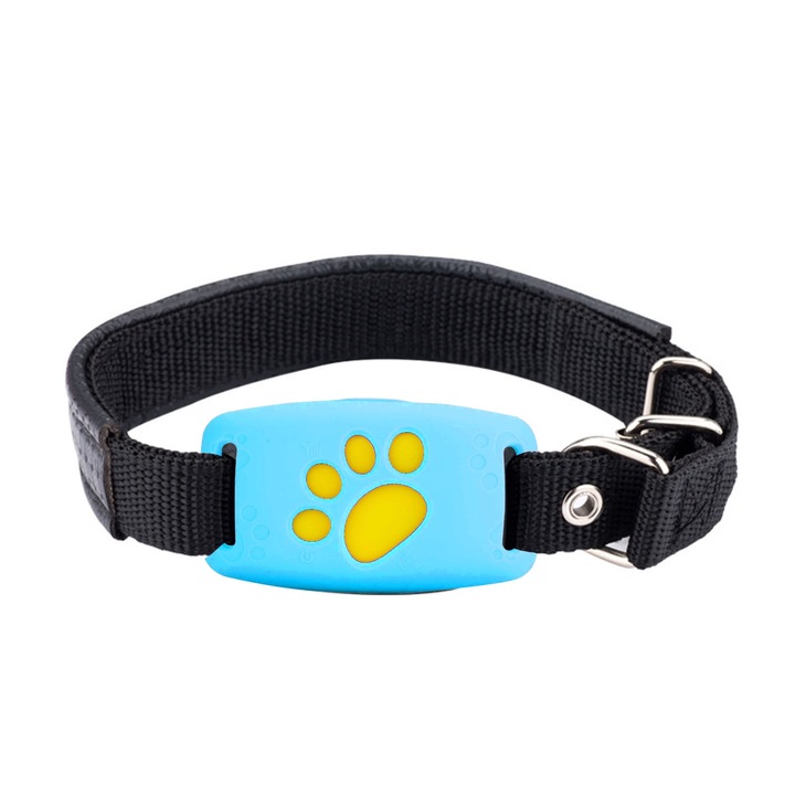 Zgarda GPS pentru animale de companie, pozitionare precisa, Enforose, pentru interior si exterior, albastru
