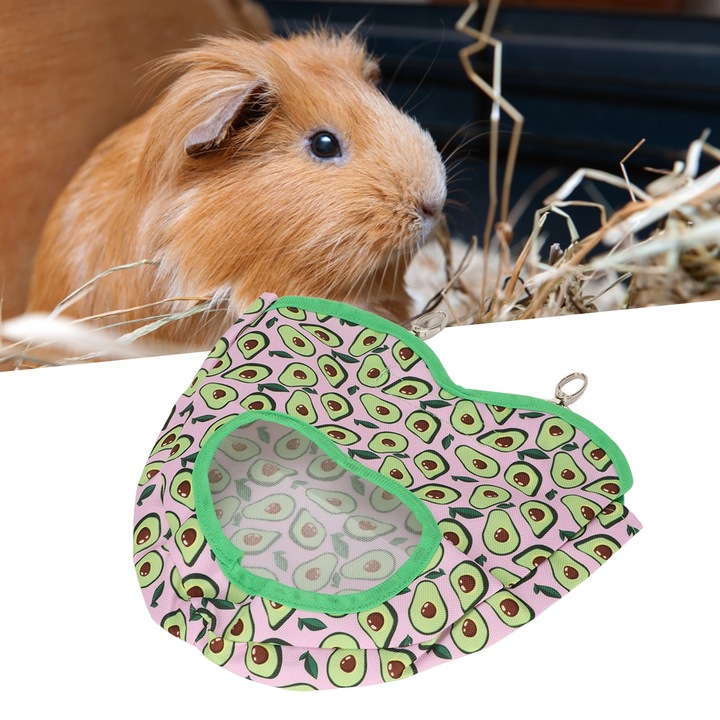 Торбичка за хранене на зайци, longziming, отвор във формата на сърце, модел авокадо, 30x27 см
