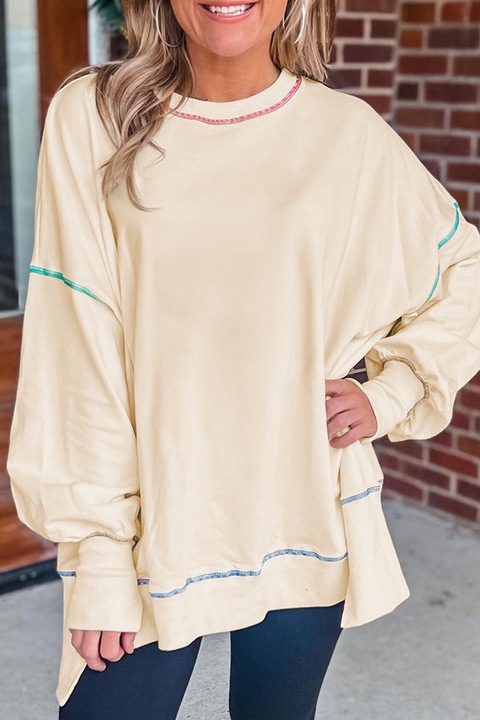 OMG Női pulóver cipzár nélkül Pethertes bézs, Bézs