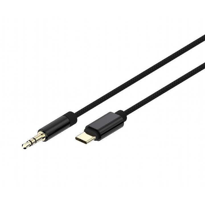 Gembird CCA-CM3.5M-1.5M Cablu USB tip C la stereo de 3,5 mm AUX 1,5 m Negru, 252810, convertor special