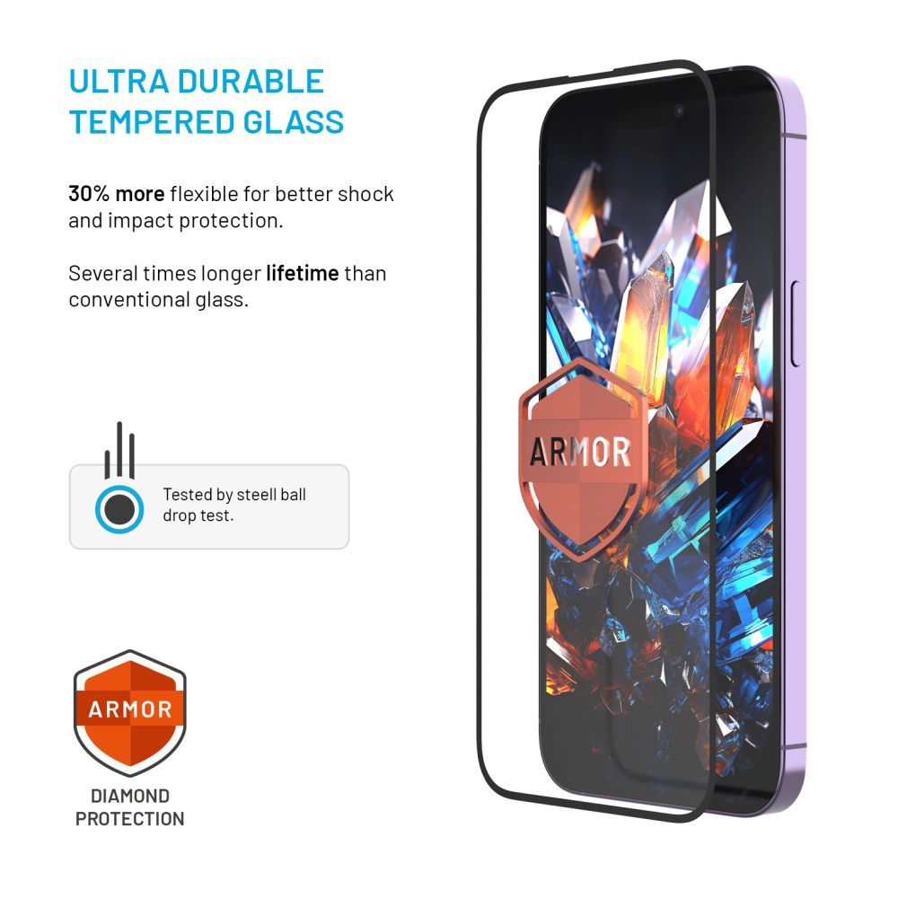 Folie protectie telefoane, FIXED, pentru Apple iPhone 16 Pro Max, neagra, cu aplicator, 254385