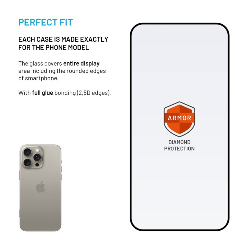 Folie protectie telefoane, FIXED, pentru Apple iPhone 16 Pro Max, neagra, cu aplicator, 254385
