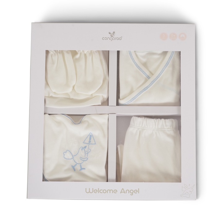 Комплект за изписване Cangaroo, Welcome Аngel, 5 части, бял/син
