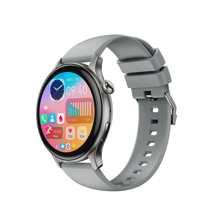 Смарт часовник XO J6, екран Amoled, IP68, 1.43", обаждания, CO-FIT, сребрист