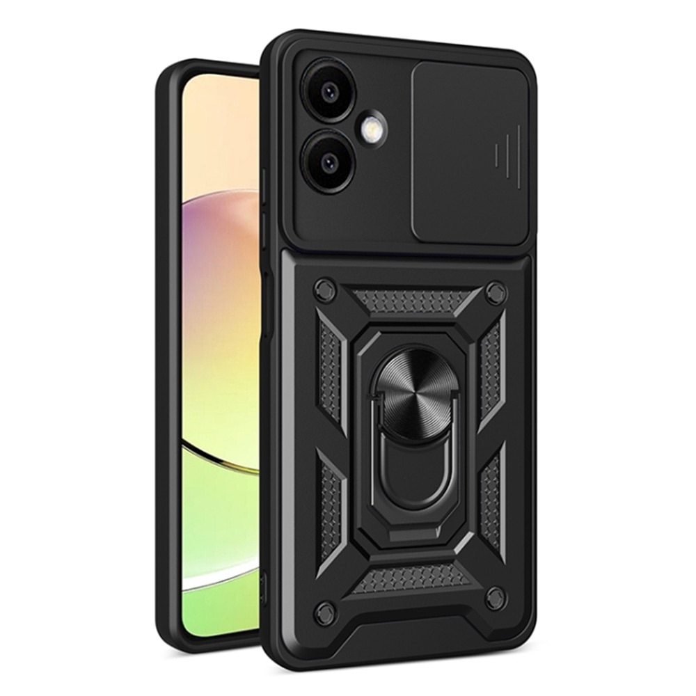 Husa pentru Samsung Galaxy A07 Premium Hybrid Armor Kickstand, Slider Camera, Antisoc, Protectie Superioara, Negru