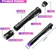 Set 2 lanterna UV, SINBINTA, 395nm, Cu 4 baterii AAA, Impermeabil, Usor de utilizat, Aliaj de aluminiu, 133x15mm, Negru Glossy