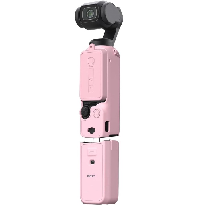 Husa silicon pentru camera Pocket 3, LYCENXI, protectie completa, roz