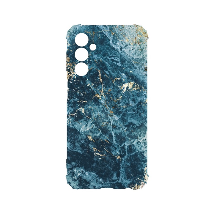BestCase Anti Shock 1.5MM telefontok, kompatibilis modell Samsung Galaxy A13 5G / Galaxy A04s, Marble - Green And Gold, Air-Cushion Technology, AS 885