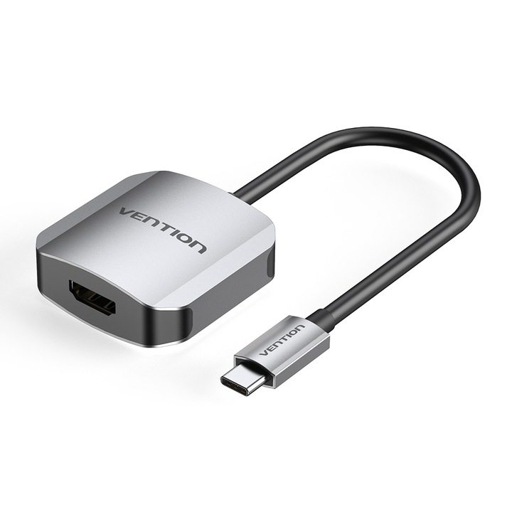 USB-C / HDMI adapter, VENTION, 4K/30Hz, HDMI 2.0, 0.15M, alumíniumötvözet, szürke