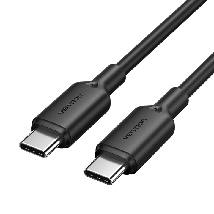 Кабел USB C към USB Type-C, VENTION, 3A, PVC, 60W Max, Черен, 1m