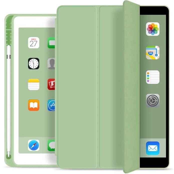 Husa tableta XGSM pentru iPad 7/8/9 10.2", cu suport pentru rysik, verde